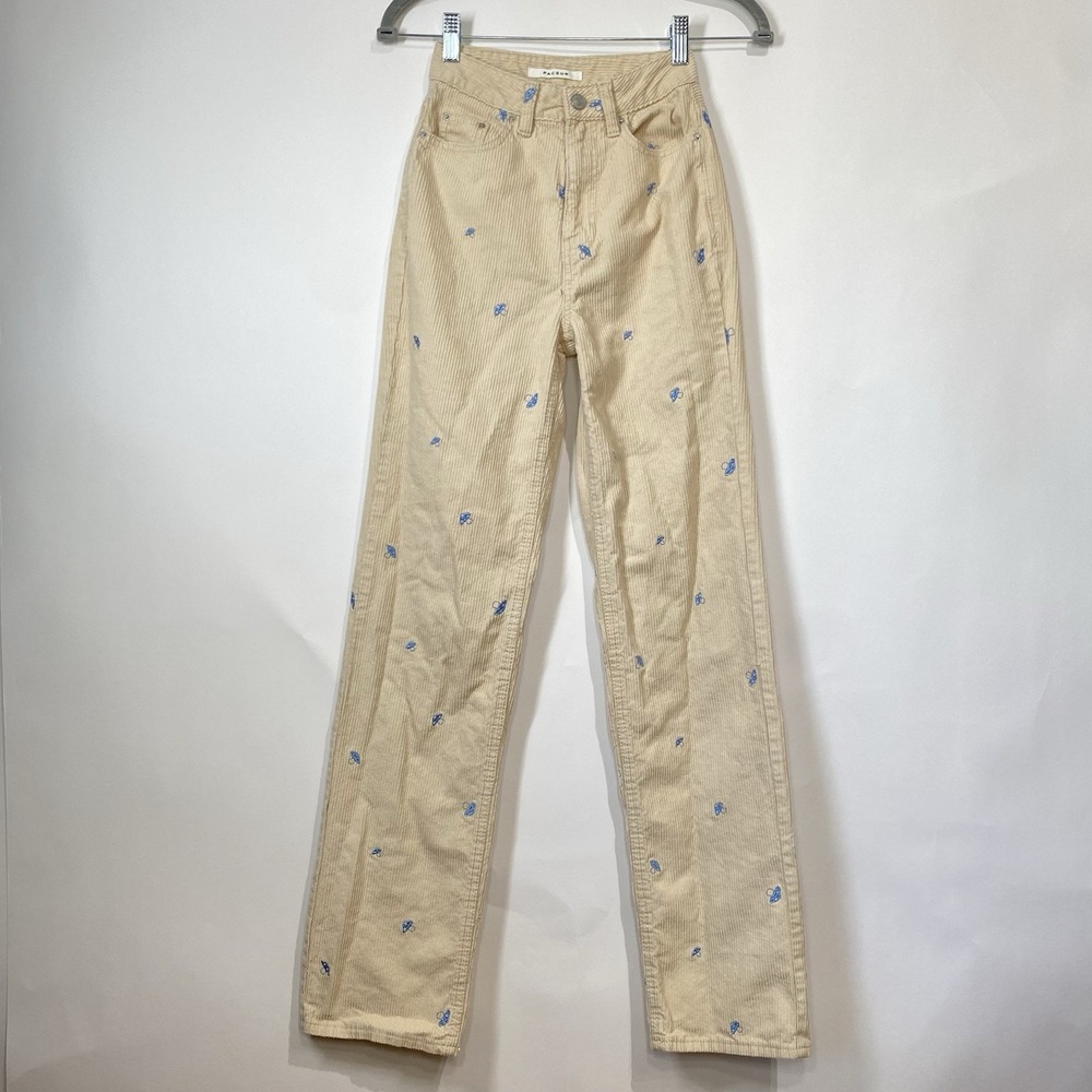 Pacsun Womens Mirco Embroidered Mushroom 90s Boyfriend Jeans Corduroy Size 22